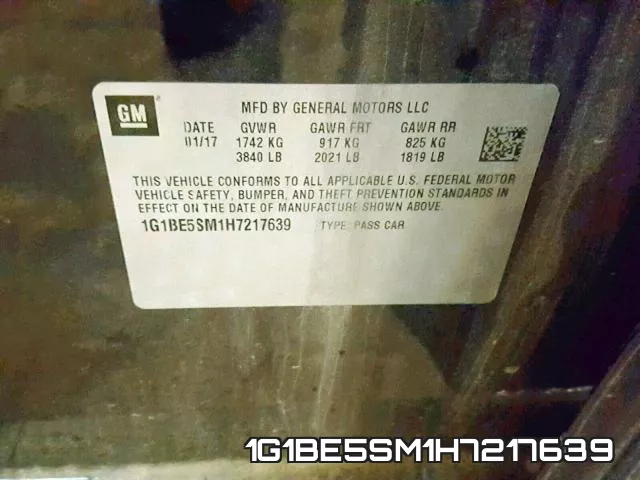 1G1BE5SM1H7217639 фото 2