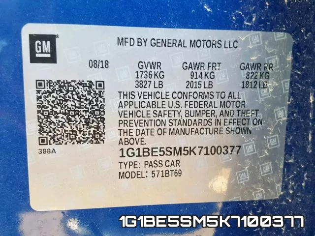 1G1BE5SM5K7100377 фото 2