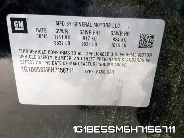 1G1BE5SM6H7156711 фото 2