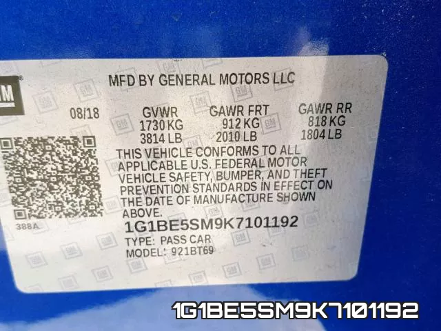 1G1BE5SM9K7101192 фото 2