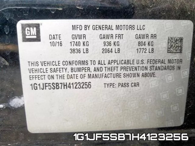 1G1JF5SB7H4123256 фото 2