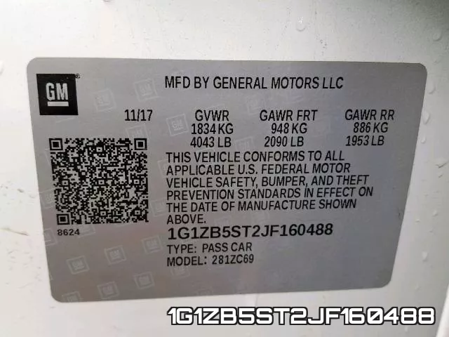 1G1ZB5ST2JF160488 фото 2