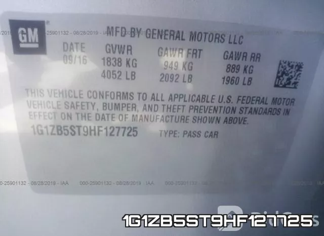 1G1ZB5ST9HF127725 фото 10