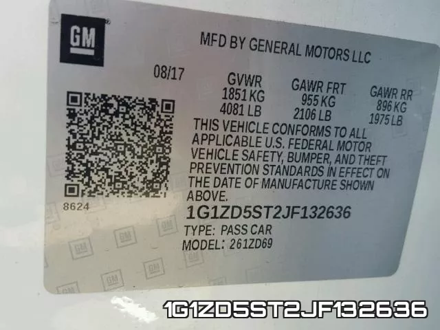 1G1ZD5ST2JF132636 фото 2