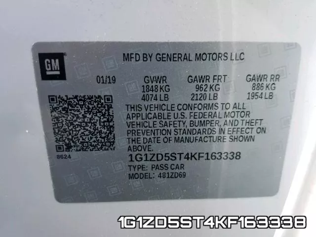 1G1ZD5ST4KF163338 фото 2