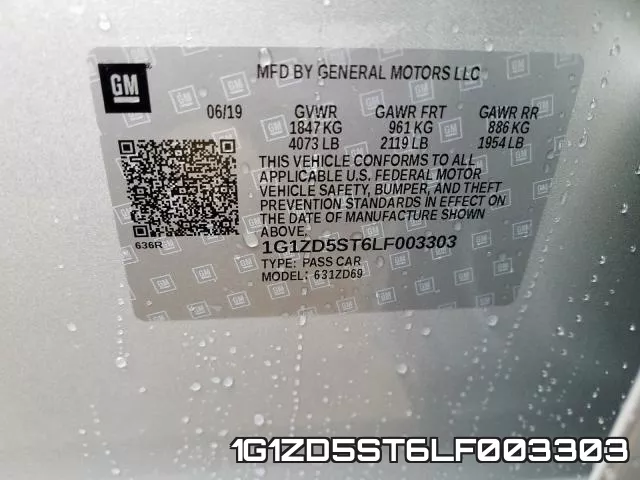 1G1ZD5ST6LF003303 фото 2