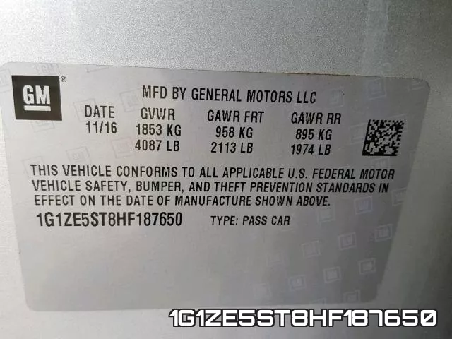 1G1ZE5ST8HF187650 фото 2