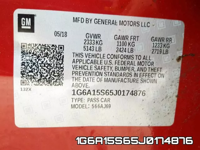 1G6A15S65J0174876 фото 2