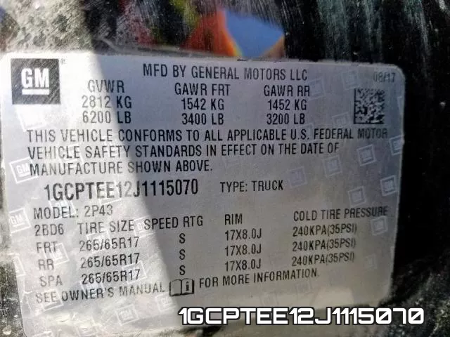 1GCPTEE12J1115070 фото 2