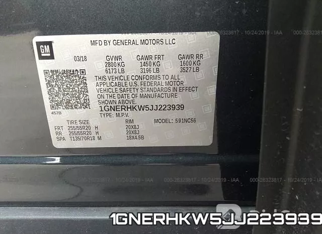 1GNERHKW5JJ223939 фото 10