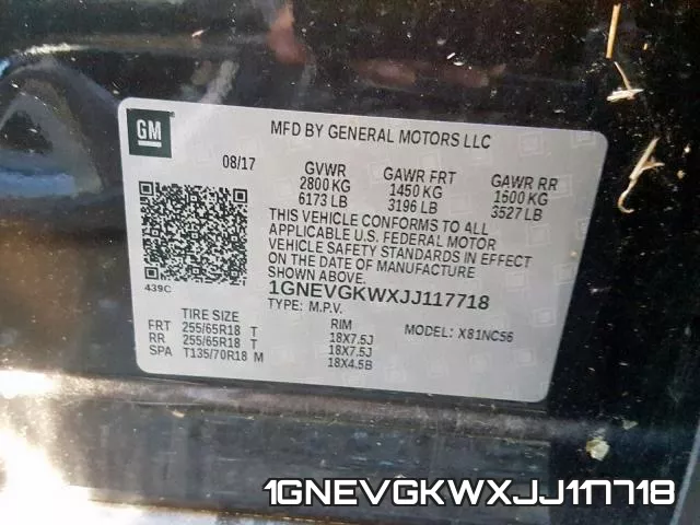 1GNEVGKWXJJ117718 фото 2