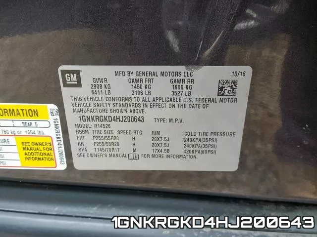 1GNKRGKD4HJ200643 фото 2