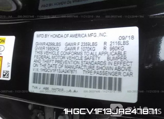 1HGCV1F13JA247871 фото 10