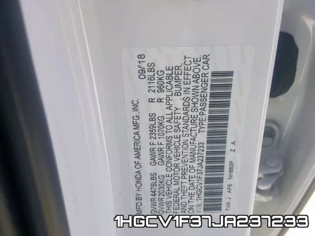 1HGCV1F37JA237233 фото 2