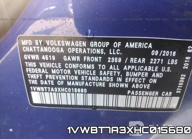 1VWBT7A3XHC015680 фото 10