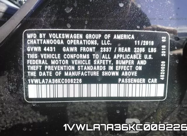 1VWLA7A36KC008226 фото 10