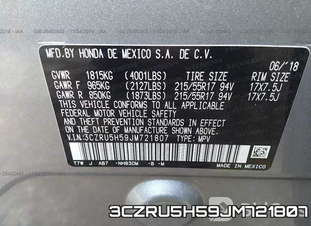 3CZRU5H59JM721807 фото 10