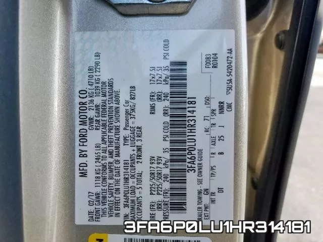 3FA6P0LU1HR314181 фото 2