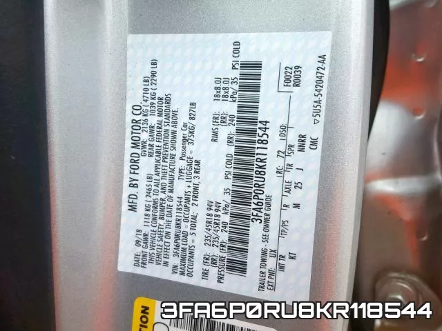 3FA6P0RU8KR118544 фото 2