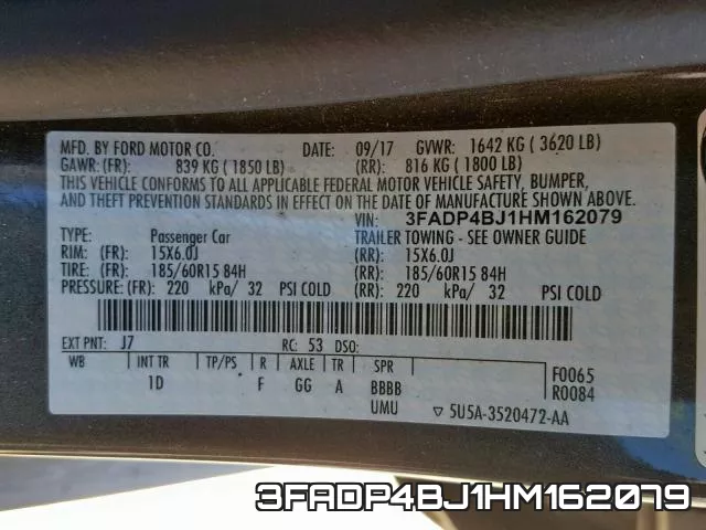 3FADP4BJ1HM162079 фото 2
