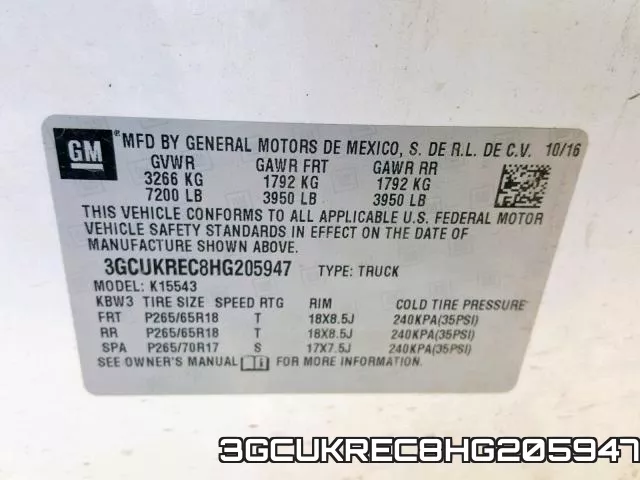 3GCUKREC8HG205947 фото 2