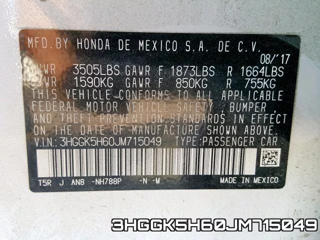 3HGGK5H60JM715049 фото 2