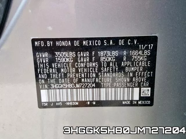 3HGGK5H80JM727204 фото 2