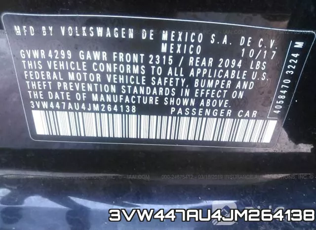 3VW447AU4JM264138 фото 10