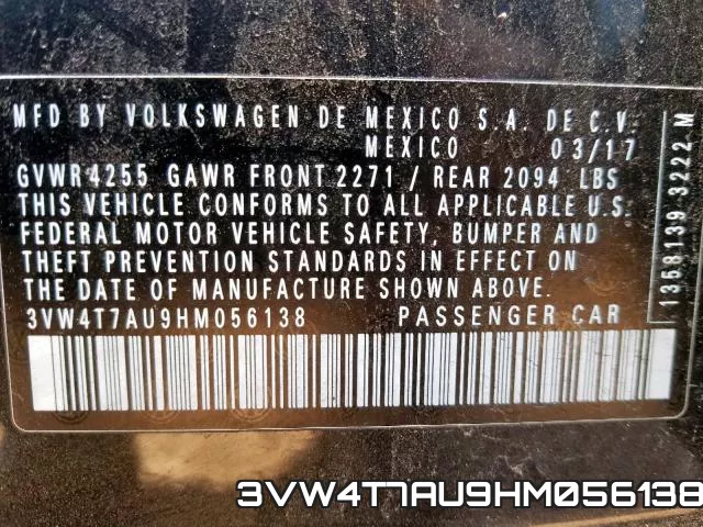 3VW4T7AU9HM056138 фото 2