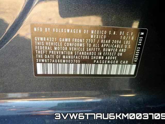 3VW6T7AU6KM003705 фото 2