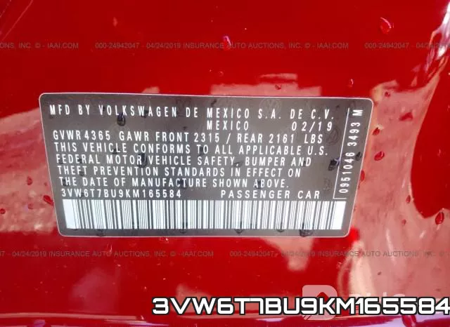 3VW6T7BU9KM165584 фото 10