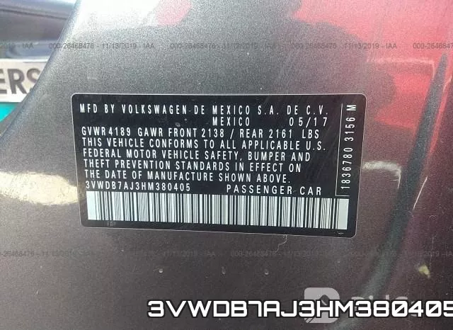 3VWDB7AJ3HM380405 фото 10