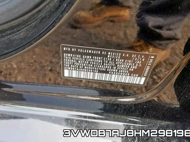 3VWDB7AJ8HM298198 фото 2