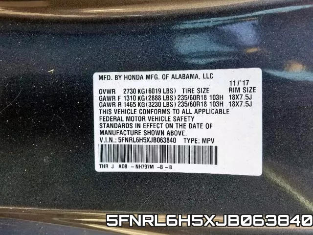 5FNRL6H5XJB063840 фото 2