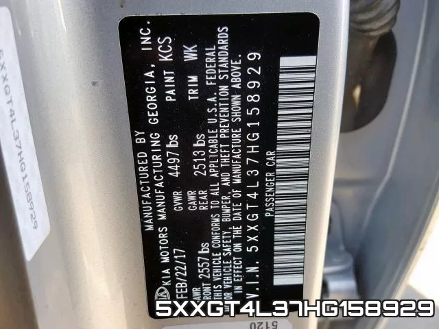 5XXGT4L37HG158929 фото 2