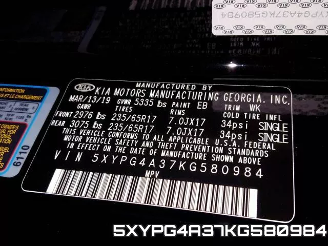 5XYPG4A37KG580984 фото 2