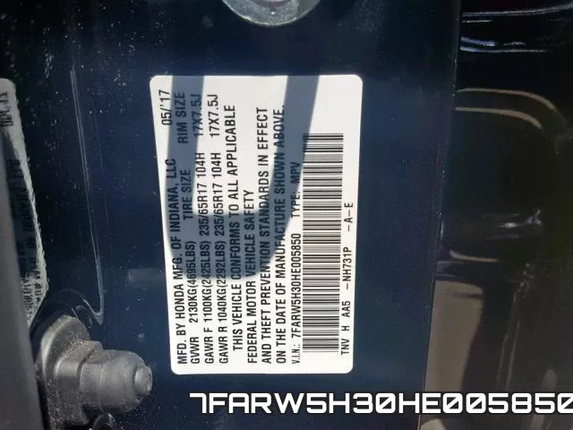 7FARW5H30HE005850 фото 2