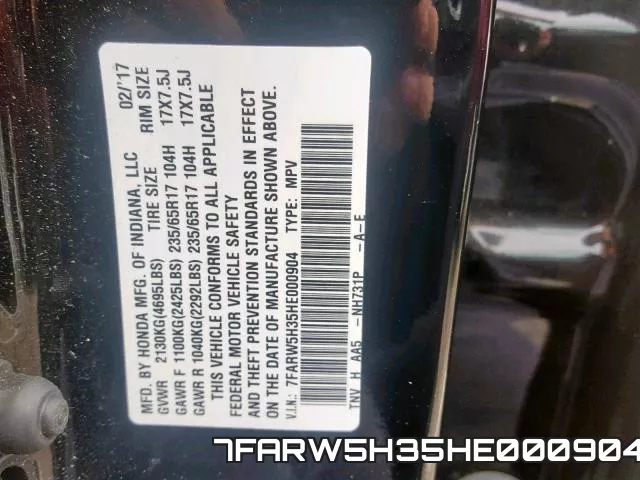 7FARW5H35HE000904 фото 2