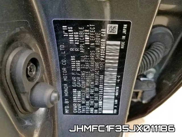 JHMFC1F35JX011186 фото 2