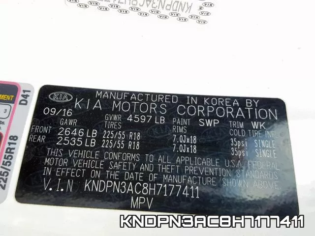 KNDPN3AC8H7177411 фото 2