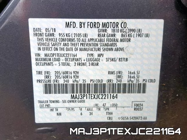 MAJ3P1TEXJC221164 фото 2