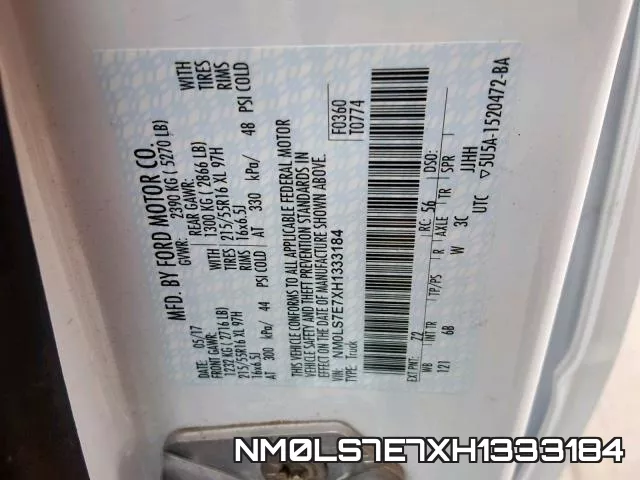 NM0LS7E7XH1333184 фото 2