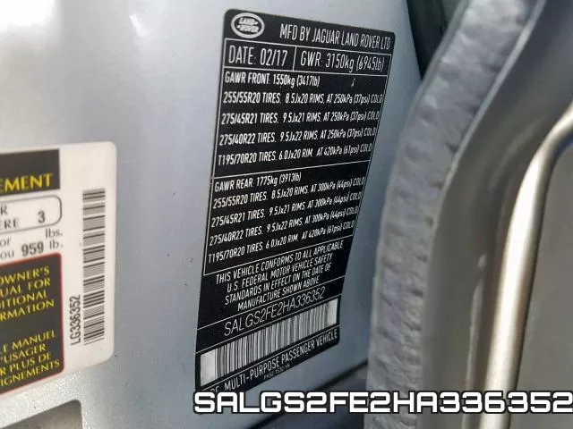 SALGS2FE2HA336352 фото 2