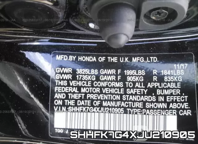 SHHFK7G4XJU210905 фото 10
