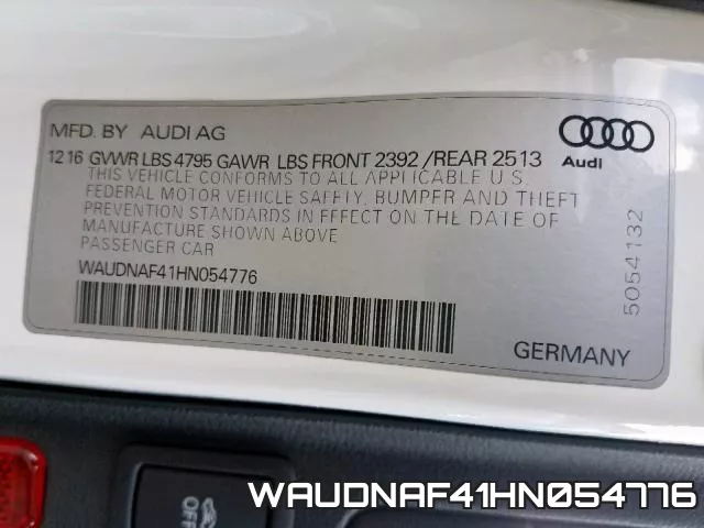 WAUDNAF41HN054776 фото 2