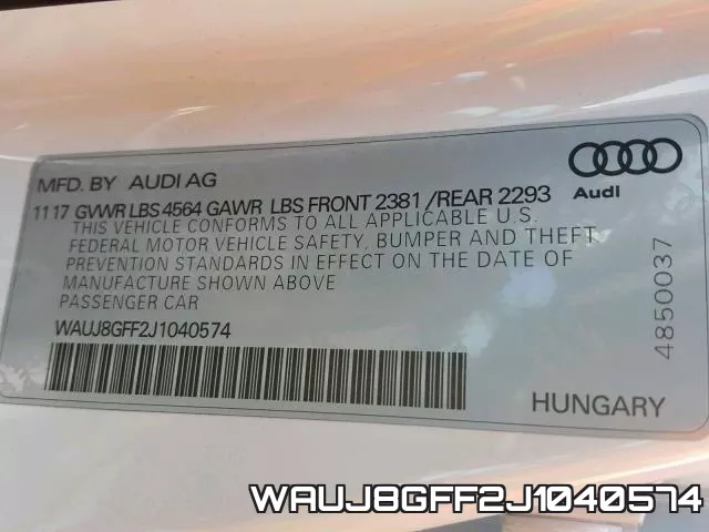 WAUJ8GFF2J1040574 фото 2