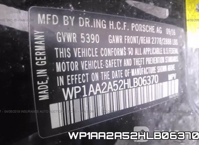 WP1AA2A52HLB06370 фото 9