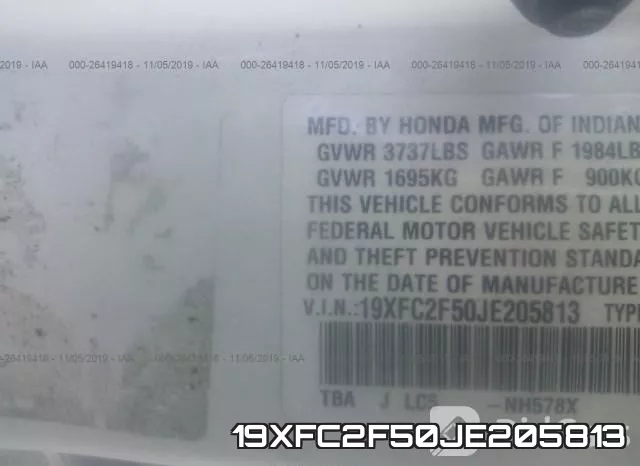 19XFC2F50JE205813 фото 10