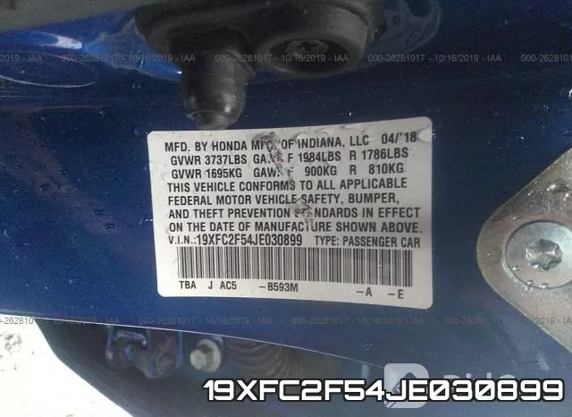 19XFC2F54JE030899 фото 9