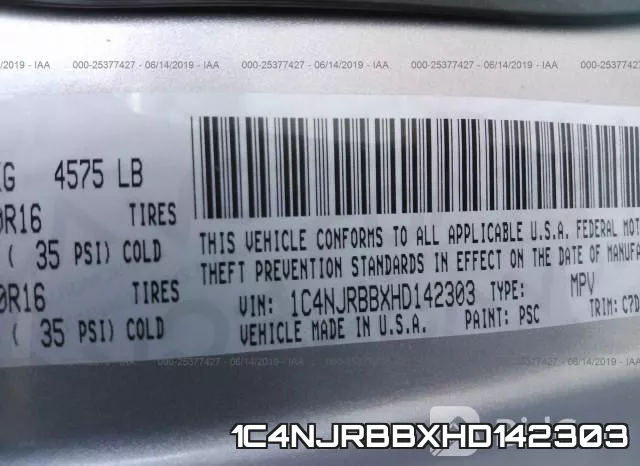 1C4NJRBBXHD142303 фото 10